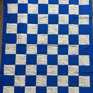 FFA blue and White Checkered Quilt